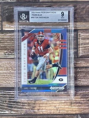 2020 Panini Prizm Draft Blue #101 Tua Tagovailoa/ Jake Fromm Error Card BGS9 - Image 1 of 4