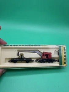 Vintage N Scale Minitrix 51 3590 Crane Wagon Set Original Box West Germany - Picture 1 of 9