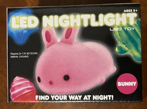 LED Battery Operated Pink Bunny Nightlight - Picture 1 of 3