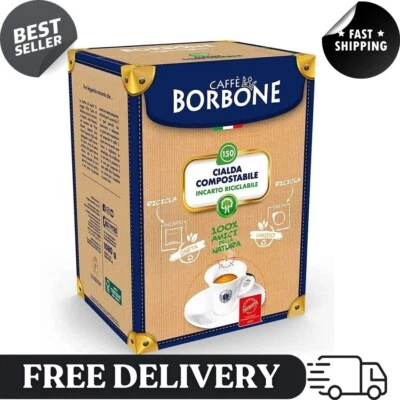 CAFFÈ BORBONE 50 Cialde Compostabili Caffe Borbone Miscela Blu ESE 44mm Filtro Carta