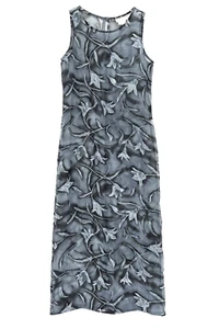 Vintage 90s Charlotte Russe Dress Size M Sheer Floral Maxi Whimsigoth Fairy Blue - Picture 1 of 13
