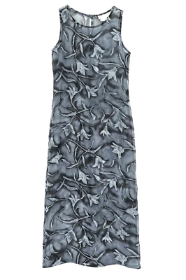 Vintage 90s Charlotte Russe Dress Size M Sheer Floral Maxi Whimsigoth Fairy Blue - Image 1 of 4