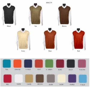 MEN'S BAGAZIO KNIT SWEATER VEST,ASSORTED COLORS $24.99ea NEW!!! - Picture 1 of 12
