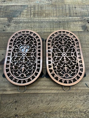 2 Vantage ODI Cast Iron/ Copper tone Footed Trivet Casserole Stand W/ Loop 1999 - Image 1 of 4