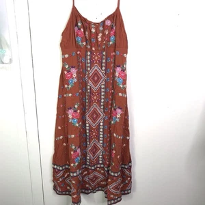 Savanna Jane Kleid Damen L bestickt Boho Babydoll Empire Taille Midi bunt - Bild 1 von 10