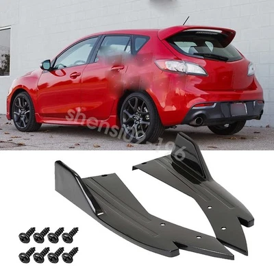For Mazda Speed 3 GT S Glossy Black Rear Bumper Lip Diffuser Spoiler Canard Foto 1 de 4