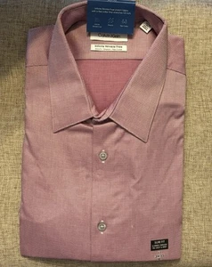 NEU XL Calvin Klein Herren Bügelfrei Slim Fit Fischgrät Hemd - Bild 1 von 5
