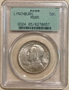 Beautiful 1936 P Lynchburg Commemorative Half Dollar - PCGS MS65 OGH - Picture 1 of 4