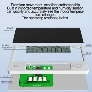 Electronic Calendar With Notepad Time Date Temperature Humidity Display Recha CB - Afbeelding 1 van 24