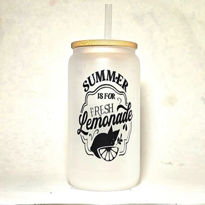 Bromas de café hechas a mano verano es para vaso de lata de vidrio de limonada fresca - Imagen 1 de 8