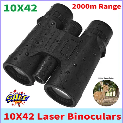 Laser Binoculars with Rangefinder Distance Meter 2000m Range Finder 10X42 IPX5 - Image 1 of 4