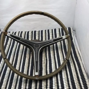 1967 1968 1969 AMC Javelin Steering Wheel Woodgrain Rim Trim 3 Spoke Horn Center - Picture 1 of 14