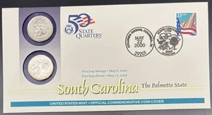2000 South Carolina P&D State Quarter First Day Commemorative Coin Cover UNOPEN - Picture 1 of 3