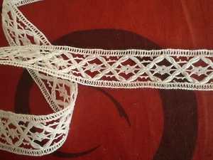 5m Tip Decorational Bobbin Lace Pure White Matte Diamond 20mm Dentelle Шнурок - Picture 1 of 1