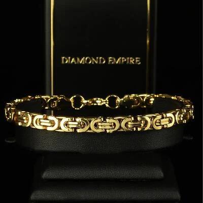 Herren Armband Gold vergoldet 6 mm Königsarmband Echt 999 Gold 24 Karat B1710S2 - Bild 1 von 4