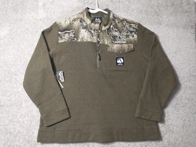 Realtree Sweater Adult XL Green UltraQuiet WaveX 1/3 Zip Hunting Pullover Men's  - Image 1 of 4