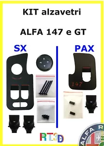 Kit alzavetri x pulsantiere Alfa Romeo 147 4 finestrini SX DX pulsanti piolini - Zdjęcie 1 z 1