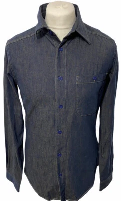 BENCH Navy Shirt Long Sleeved Medium 100% Cotton Mens New - Image 1 of 4