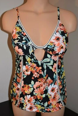 Lucky Brand Swimsuit Tankini Top Keyhole LK9BL82 Multi  Sz M - Image 1 of 4