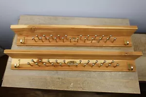 2 Men's Wearhouse 21" Cedar Wood Tie Rack Belt Organizer Accessory Mate Shelf - Picture 1 of 11