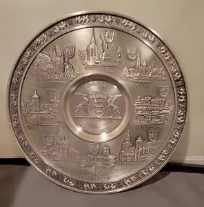 Baden-Württemberg - Emblem Famous Landmarks German Wall Plate- Zinn 95% Zinc 9" - Picture 1 of 12