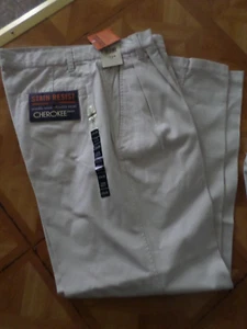 NEU Neu mit Etikett Herren Größe 32 x 30 Target Cherokee Plissee vorne khaki Hose Uniform - Bild 1 von 3
