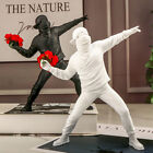Resin Statues Sculptures Boy Flower Thrower Statue Bomber Home Decoration