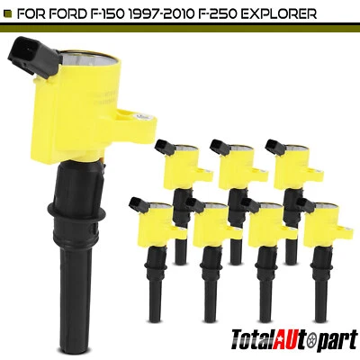 8x Yellow Ignition Coil for Ford Explorer 2002-2005 Expedition 1997-2004 F-150 - Image 1 of 4