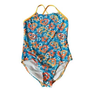 Girls OP Blue and Orange Swimsuit Size Large - Picture 1 of 5