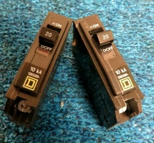 Lot of 2 Square D QOB DP4075 20A 10KV - Picture 1 of 6