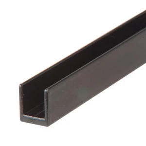 CRL D631BL Black 1/4" Single Aluminum U-Channel 144" Stock Length - Picture 1 of 9