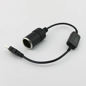 1x USB 2.0 A Male to 12V Car Cigarette Lighter Socket Female Adapter Cable 1FT - Picture 1 of 7