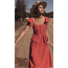Pilcro Flutter Sleeve Midi Dress - Anthropologie M