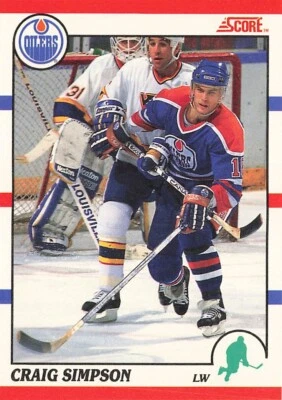 1990 Score Hottest/Rising Stars Bilingual #2 Craig Simpson Edmonton Oilers - Image 1 of 2
