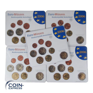 *** Freie Auswahl ! Euro KMS Kursmünzensatz Deutschland 2006 ST A D F G J ***