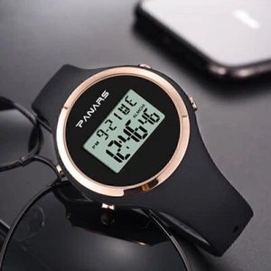 Women's Luminous Life Waterproof Watch Electronic Silicone Band Alarm Wristwatch - Picture 1 of 15