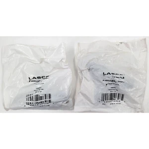 Two LASCO PVC Barbed Insert Reducing Tee - 3/4" x 3/4" x 1/2" Plastic Water Pipe - Picture 1 of 3