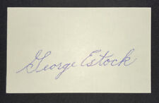 George Estock ( Debut 1951 )  BOSTON BRAVES   AUTOGRAPHED 3x5 Index  Card