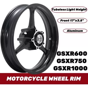 17" Front Wheel Rim Gloss Black for Suzuki GSXR 1000 2005-08 GSXR 600 750 06 07 - Picture 1 of 7