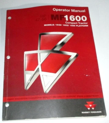 Massey Ferguson MF 1648 1652 1655 Tractor Operators/Maintenance Manual ORIGINAL! - Image 1 of 4