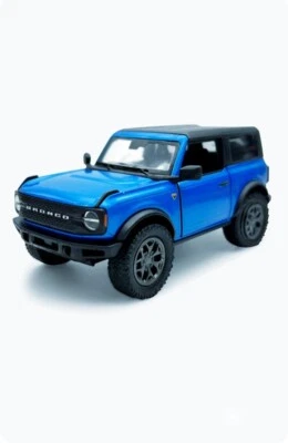 5438D 2022 BY KINSMART Ford Bronco Hard Top 1:34 Scale Diecast  Blue (NO BOX) - Image 1 of 3