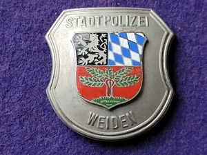 STADTPOLIZEI WEIDEN MÜTZENSCHILD 1950ER BAYERN POLIZEI - ORIGINAL - Bild 1 von 2