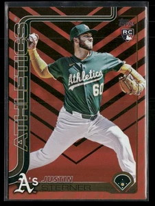 Actualización Topps 2025 #US252 Justin Sterner negro naranja lámina de vacaciones RC Athletics - Imagen 1 de 2