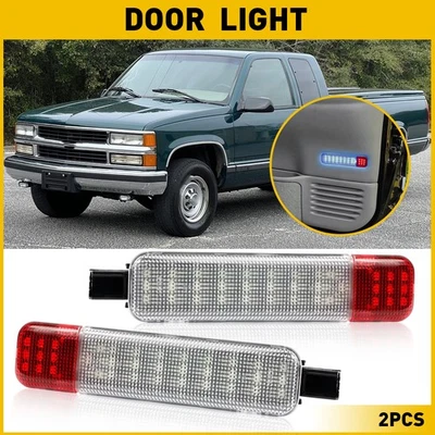 LED Pair Door Lights Courtesy For GMC Chevrolet C/K 1500 2500 Suburban 1996-2000 - Image 1 of 4
