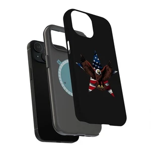 Funda resistente para Apple iPhone (17,16,15,14,13,12,11,X,8), estampado patriótico águila - Imagen 1 de 10