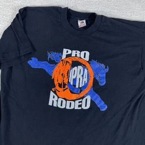 Vintage Pro Rodeo IPRA T-Shirt Mens XL Black 90's Bull Riding Cowboys Western - Picture 1 of 10