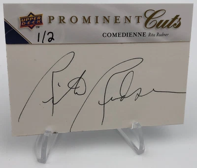 RITA RUDNER AUTO RARE/2  2009 Upper Deck PROMINENT CUTS Signed Card COMEDIENNE - Image 1 of 4
