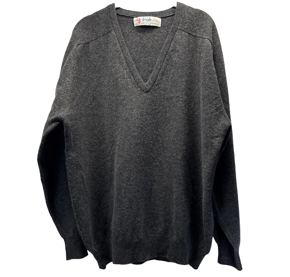 Suéter de Colección Pringle of Scotland 100% Lana de Cordero Gris Cuello en V Talla 44 Foto 1 de 4