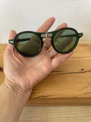 DE COLECCIÓN WILLSON 2.0H VIDRIO VERDE GAFAS DE SEGURIDAD FALTAN ESCUDOS LATERALES STEAMPUNK EE. UU. Foto 1 de 4