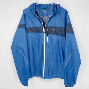 Brooks Running Jacket Men's Size Large Blue LSD Lite II Activewear Lightweight - Picture 1 of 12